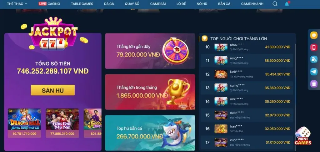 Đa dạng trò chơi cá cược tại VV88